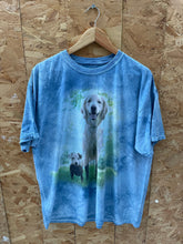 Vintage Tie-Dye T-Shirt - Dog Lamb Graphic - Blue - Size XL